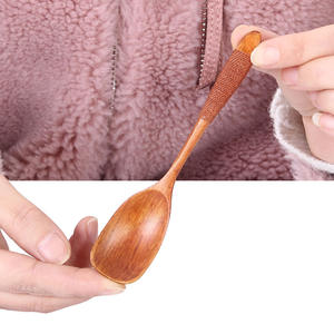 Cuillère à soupe en bois pour enfants, cuillère à dessert, à confiture, à café, à mélanger, cuillère à miel avec fil attaché, <span class=keywords><strong>vaisselle</strong></span> créative - Product Image 4