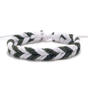 Braccialetto Unisex Bohémien Promozionale Economico Regolabile in Cotone e Corda di Canapa Intrecciata Colorato Fatto a Mano - Product Image 3