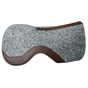 Tapis de selle polyvalent en cuir de vachette pour l'équitation western avec extérieur en coton, doublure en feutre non tissé et garniture marron pour l'équitation - Product Image 1