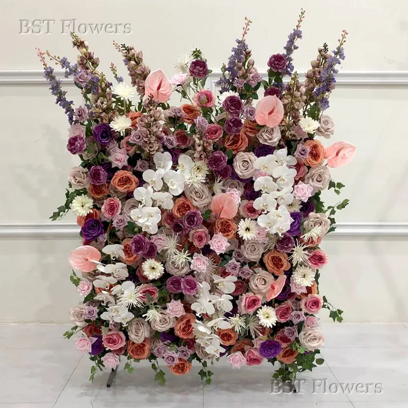 High Quality Flower Wall Art 3D Flower Wall Backdrop Wedding Decoration Artificial Rose Flower Wall