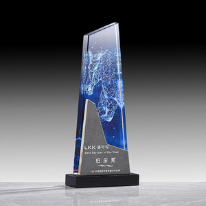 Trophées sportifs en cristal K9 vierge Wangzhe personnalisés, gravés au laser 3D et imprimés UV, forme irrégulière en verre marbré, pour <span class=keywords><strong>la</strong></span> vente en gros et <span class=keywords><strong>la</strong></span> personnalisation DIY - Product Image 4