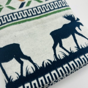 100% Organic Cotton Jacquard Heavy Weight Flannel <strong>Fabric</strong> Yarn-Dyed <strong>Moose</strong> Design Woven Twill Style for Men's Women's Shirts Girls