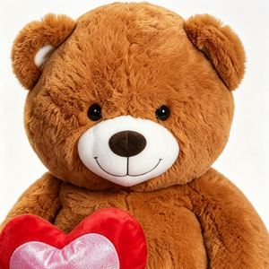 Oso de peluche marrón personalizado con corazón, oso de peluche relleno con corazón, oso de peluche con corazón de amor, oso de peluche sosteniendo un corazón. - Product Image 6