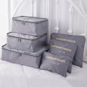 Fashion 6 in 1 PVC Lightweight Travel Luggage Organizer Bags 6 Pcs Packing <b>Cubes</b> Living Room <b>Storage</b> Set - Product Image 1