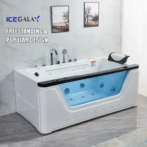 حوض استحمام اسبا اسبا اسبوعي مستقل من الاكريليك من ICEGALAX، حوض استحمام مساج ذكي بسطح صلب للاستخدام الشخص الواحد