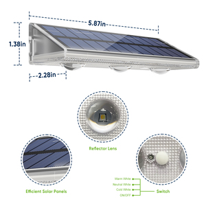 Lampe solaire LED extérieure moderne étanche IP66 en PVC PC <span class=keywords><strong>pour</strong></span> clôture, décoration de <span class=keywords><strong>jardin</strong></span>, allée, patio, mur, terrasse, marches, certifiée ROHS - Product Image 4