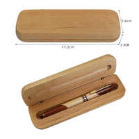Boîte à stylos en bois promotionnelle avec logo gravé, impression, anti-rayures, antichoc, encre noire/bleue, largeur d'écriture 0,35 mm
