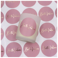 Étiquette de bougie en vinyle, impression étanche de haute qualité, Logo personnalisé, autocollants en feuille d'or