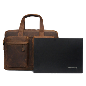 Sac à main vintage en cuir de cheval fou pour homme, mallette à <span class=keywords><strong>grain</strong></span> complet, sac en cuir - Product Image 4