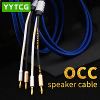 Câble de haut-parleur HiFi en cuivre monocristallin 6N OCC, prise banane plaquée or, réduction du bruit, fil audio tressé, 2m mâle-femelle