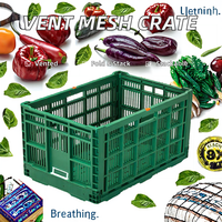 Bac de travail pliable en plastique de qualité alimentaire, caisse logistique pliable, bac de manutention, conteneur de stockage pour l'agriculture, les légumes et les fruits