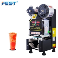 Machine à sceller les gobelets à bulles FEST, scelleuse automatique de gobelets en plastique pour le thé au lait, le café, le jus et les emballages de boissons