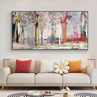 Toile de bouleau colorée abstraite, affiches de peinture, décoration de la maison, images d'art mural, Cuadros