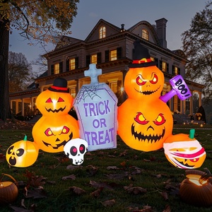 Décorations gonflables extérieures de yard de citrouille de fantôme d'<span class=keywords><strong>halloween</strong></span> allumant les inflatables décoratifs de vacances bon marché gonflables - Product Image 1