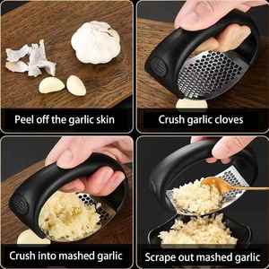 <b>Kitchen</b> <b>Gadgets</b> Manual Stainless Steel Multi-Functional Grinder Cracker Crusher Garlic Press with Premium Chopper - Product Image 2