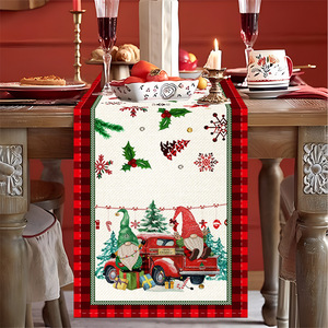 Christmas Table <b>Runner</b> Kitchen Party Table Decorations Linen Printed Table <b>Runner</b> Manteles Navidad for Christmas Decoration - Product Image 6