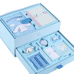 Cartoon Stationery Set Stationery Gift Box Tape Pen Sticker Brooch Set Box