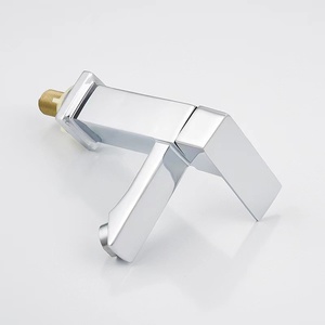 Keran wastafel lapisan krom seng Aloi, keran air kamar mandi rias persegi wastafel air dingin harga murah - Product Image 4