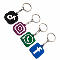 Étiquettes RFID NFC en silicone de haute qualité HST Ntag213 215 216 avec logo personnalisé, porte-clés NFC RFID pour Facebook Instagram TikTok