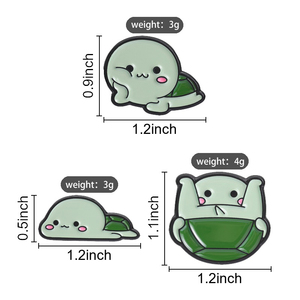 Ensemble d'épingles en émail tortue kawaii mignonnes, adorables broches tortue de dessin animé pour la décoration de sac à dos - Product Image 6