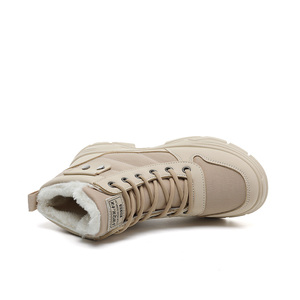Nouvelles Bottes Montantes Décontractées en Coton pour Étudiants, Hiver 2026, Imperméables, en Velours, Mi-Mollet, à Lacets, avec Semelle Épaisse en Maille - Product Image 6