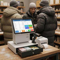 Fenêtres à écran tactile 15 pouces/terminal de point de vente android restaurant système de point de vente/caisse enregistreuse à vendre