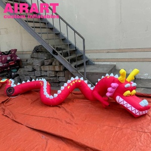 Modèle de <span class=keywords><strong>dragon</strong></span> gonflable de dessin animé en vente chaude avec lumière LED, mascotte de serpent gonflable pour la décoration d'activités de fête du Nouvel An - Product Image 4