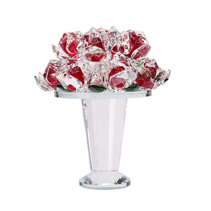 Ramo de rosas de cristal, esfera decorativa, florales rojos y rosas, decoración del hogar, regalo para parejas, esposas, colegas - Product Image 5