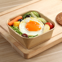 Vente en gros de bols à salade en papier kraft biodégradable, écologiques, jetables, avec logo personnalisé, pour la livraison de repas à emporter, les fêtes