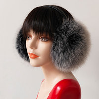 Nouveaux cache-oreilles en vraie fourrure de renard pour femme, style à nouer à l'arrière, épais et chauds, fabriqués en Chine