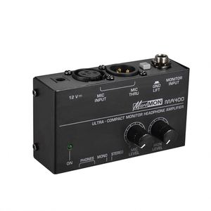 Ultra Compact Monitor Earphone Amplifier Amp With <b>XLR</b> <b>Microphone</b> Input 6.35mm Monitor Input 6.35mm & 3.5mm Headphone - Product Image 1