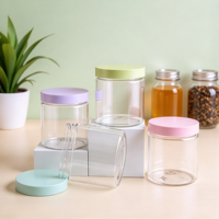 Bocaux de conservation alimentaire en PET à visser avec emballage en plastique transparent, bocaux pour confitures de fruits et pâtisseries