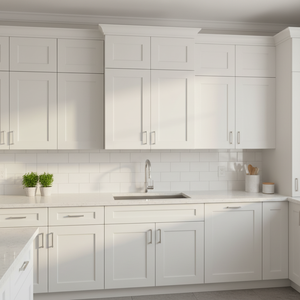 Mobile da cucina moderno Sunique Sydney White Shaker da 18-23,9 pollici, da parete, con maniglia e pomello, struttura in MDF - Product Image 4