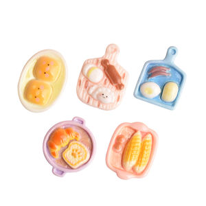 Lindo Cabujón de Resina con Forma de Bandeja de Desayuno para Hacer Joyas DIY y Decoración de Paisajes en Miniatura - Product Image 6