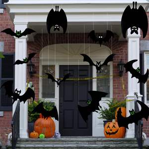 <b>Halloween</b> Party <b>Decorations</b> Cross-Border Black Bat Pendant <b>Tree</b> Hanging Charm Plastic Bat Ornament for Festive Decor - Product Image 4