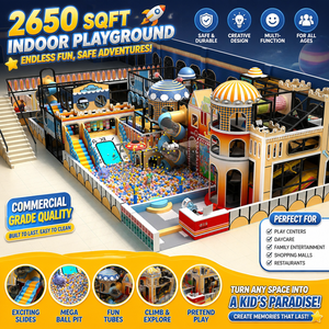 Interactive Indoor Playground Soft Play with Slide Digital Game Wall for Longer Stay Time - Product Image 1