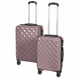 Set di 2 Valigie in Policarbonato+ABS con Finitura Diamantata Oro Rosa - Product Image 1