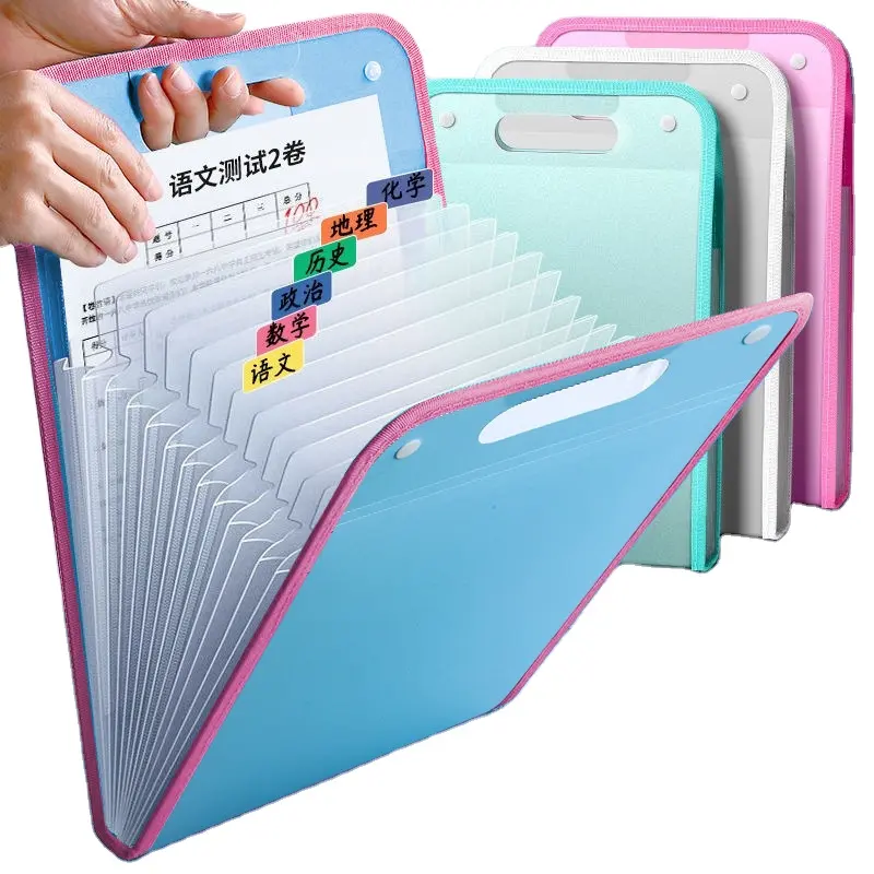 Grosir surat A4 ukuran Multifanctional memperluas PP File Folder 13 kantong akordion dokumen File Folder tas disesuaikan logo