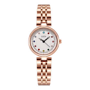Montre pour femme haut de gamme avec cadran serti de diamants, dotée d'un mouvement à quartz étanche en acier inoxydable de haute qualité - Product Image 4