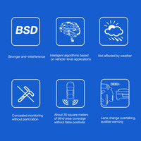 Sistema de Detección de Punto Ciego con Radar de Onda Milimétrica Smartour BSD BSM BSA, Sensor de Microondas, IP67 Impermeable, Visión Nocturna, Gran Ángulo