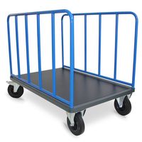 Chariot mobile de tapis résistant d'entrepôt de poignée jumelle de plate-forme résistante portative de contreplaqué