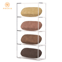 Étui à lunettes rigide ovale en cuir PU texturé vintage, boîte de rangement pour lunettes de soleil avec logo personnalisé, vente en gros