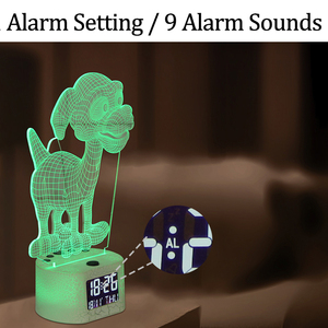 EMAF מפעל pvc צבעוני led אור קידום מכירות שולחן שעון מותאם אישית דפוס הארה rgb בית תפאורה ליד המיטה שעון מעורר - Product Image 6