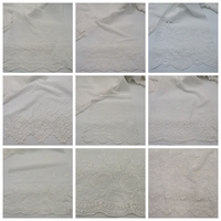 Tissu en coton brodé avec des trous découpés, couleur rose, fabriqué en Chine