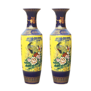 <b>Extra</b> <b>Large</b> Jingdezhen <b>Floor</b> <b>Vases</b> Chinese Cheap Cloisonne Porcelain Decorative Vasesd Overglaze Yellow <b>Vase</b> RXFV0034 <b>Extra</b> Larg - Product Image 1