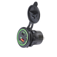 Prise de chargeur de voiture à charge rapide 38W PD avec interrupteur marche/arrêt bricolage 12-24V Type C QC3.0 USB C pour bateau Marine ATV Bus & Truck
