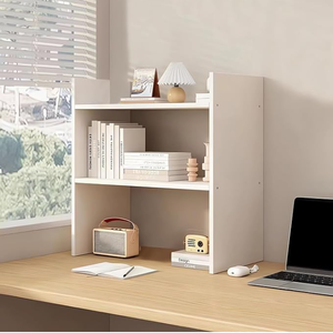 Estante de Almacenamiento de Escritorio de Tres Niveles de Madera Maciza de Color Natural, Mesa de Estudio <span class=keywords><strong>para</strong></span> Dormitorio, Adecuada <span class=keywords><strong>para</strong></span> Salas de Estudio y Oficinas - Product Image 2