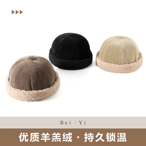 หมวกคนเจ้าของบ้านแบบยูนิเซ็กซ์สีดำสีทึบ 56-58 ซม. หมวกบีนนี่ลำลองกันลมที่ให้ความอบอุ่น - Product Image 3