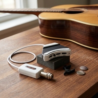 Préampli guitare DOUBLE A2G avec commandes de volume, phase, basses et aigus, puce allemande basse consommation, autonomie de 160 heures