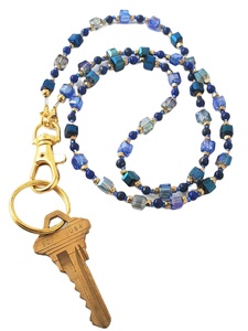 Custom Lanyard Phone <b>Chain</b> ID Card Gorgeous Handmade Blue Eyeglass <b>Chain</b> Handcrafted Fashionable lanyard Badges or <b>Keys</b> <b>chain</b> - Product Image 5